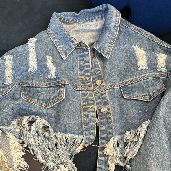 Denim Fringe Jacket - Picture 4 of 4